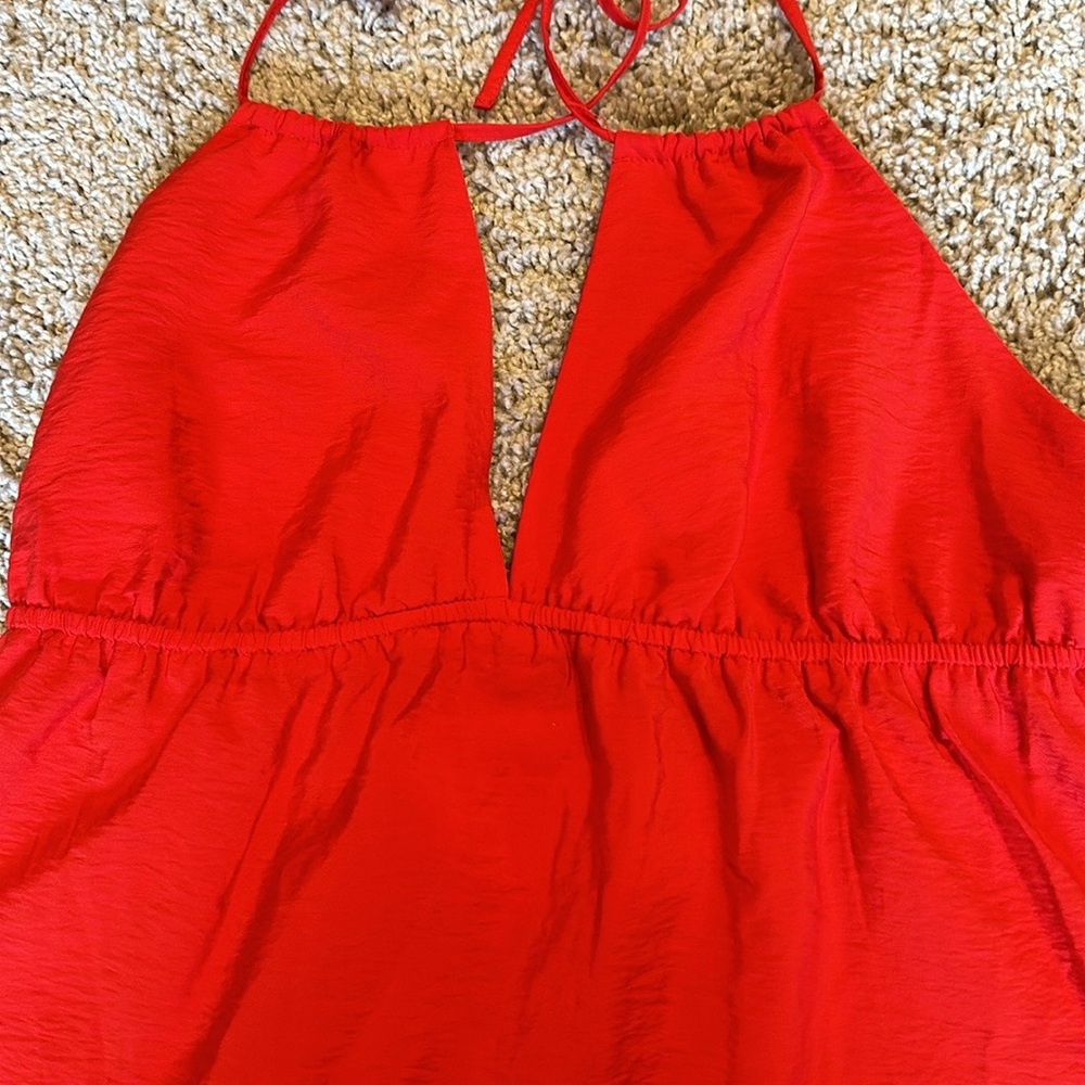 Women's Triangle Cup Tiered Mini Babydoll
Dress - Wild Fable™ Red L - Picture 4 of 13